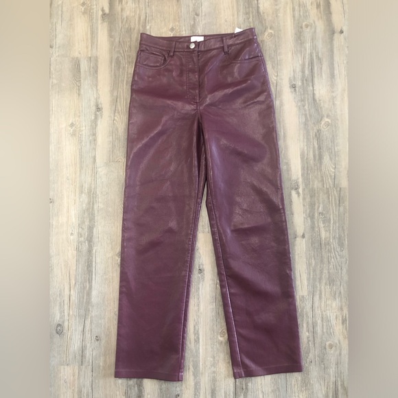 Wilfred The Melina Pant - Burgundy Faux Leather Pants - Picture 6 of 12